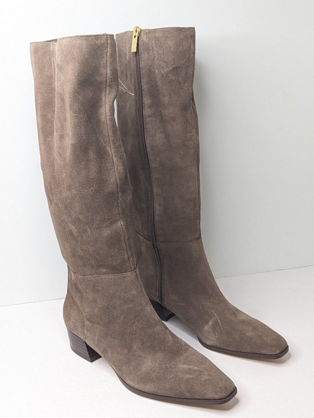 Vince Camuto Priselus Knee High Boots Taupe Suede Womens 7.5